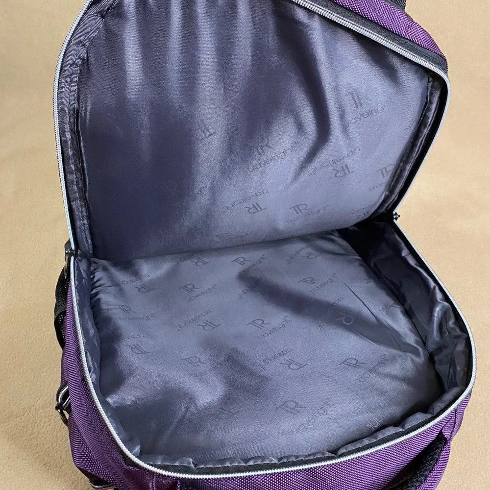 Travel Right Purple Backpack Laptop Bag Travel School Work‎ USB Port Pockets EUC